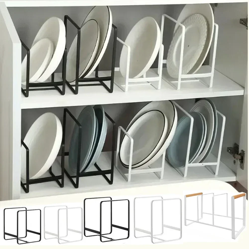 

S/L/XL Kitchen Cupboard Dish Rack Kitchen Plate Storage Drawer Dinner Plate Partition Drain Rack Layered Storage Accessories