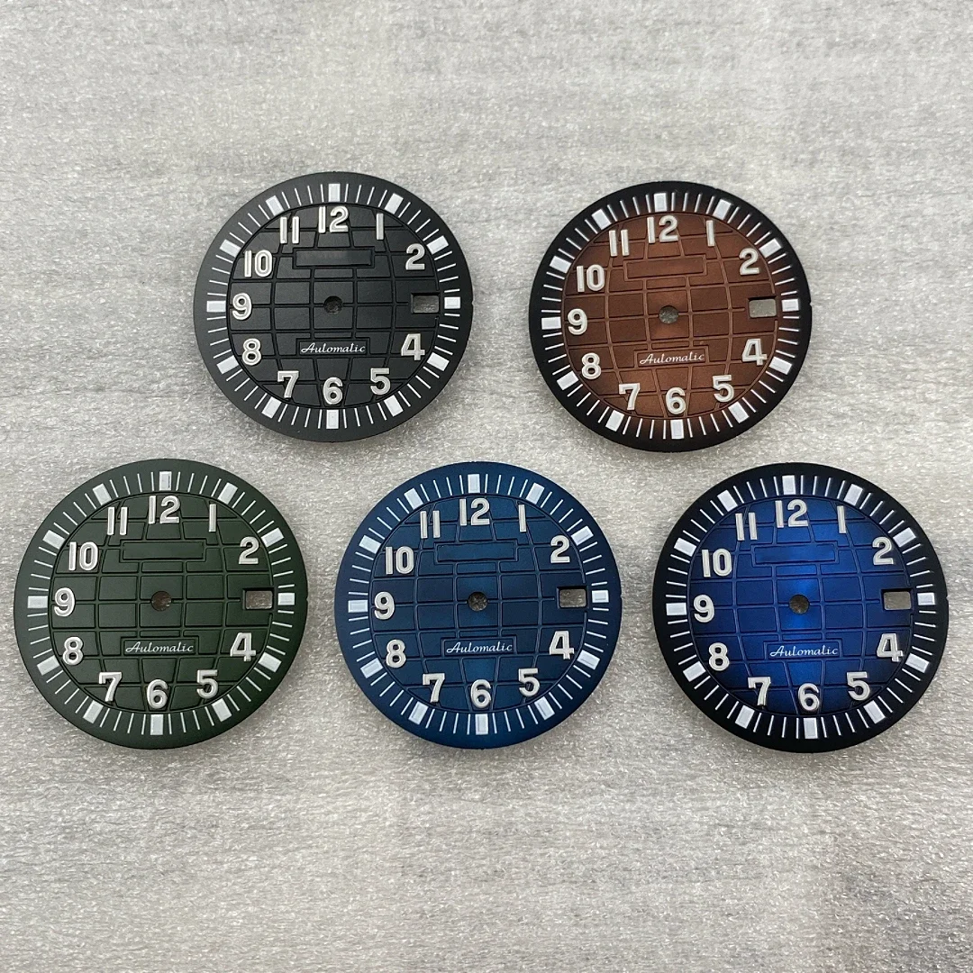 Classic Grenade Texture Watch Dial Suitable for NH35/36 Automatic Movement Green Lume Durable Sports Diving Mod parts