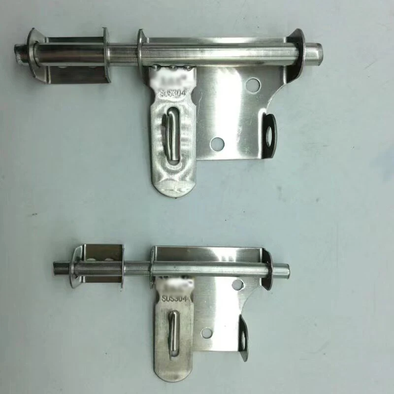 1PCS 304 Stainless Steel Middle Lock Plate Door Bolt Wooden Door Anti-theft Visible Pin Padlockable Door Pin Hardware Accessorie