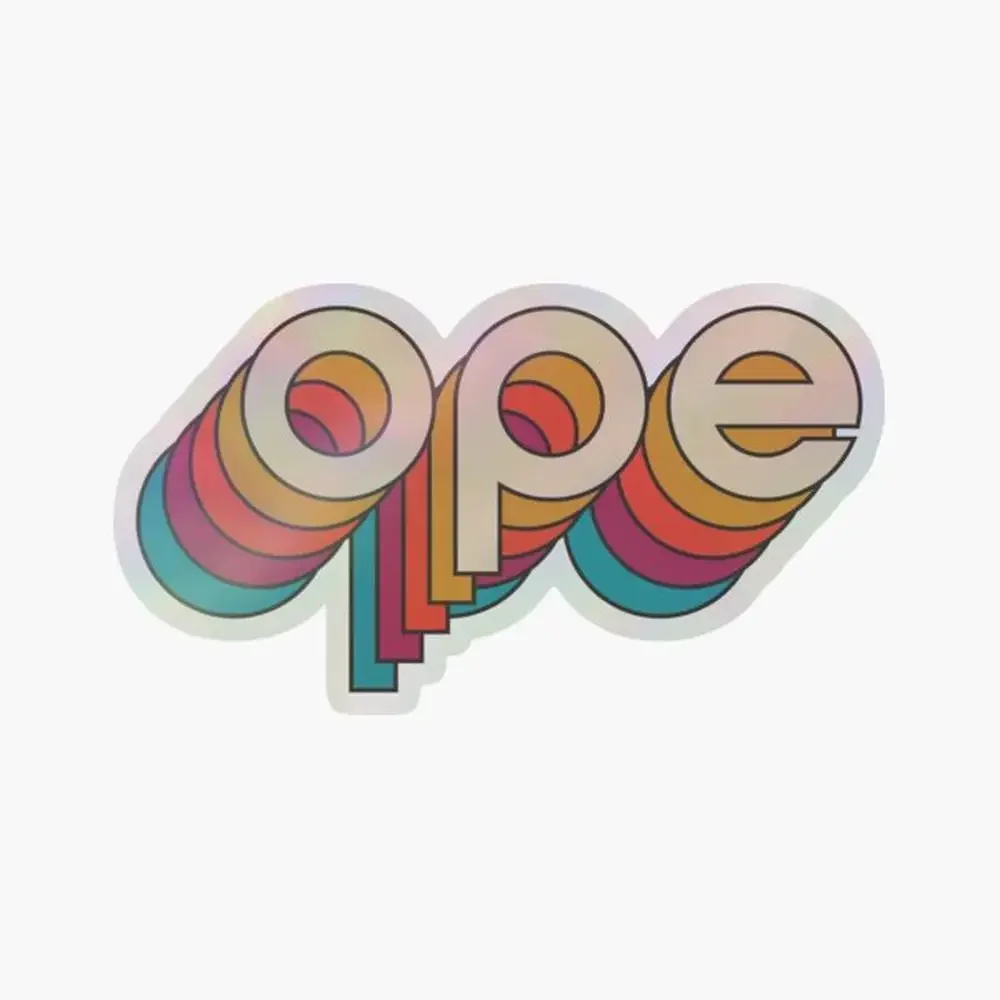 

Голографическая наклейка Disco Ope для декора ноутбука, спальни, автомобиля, милый мультяшный арт, модный общественный чемодан