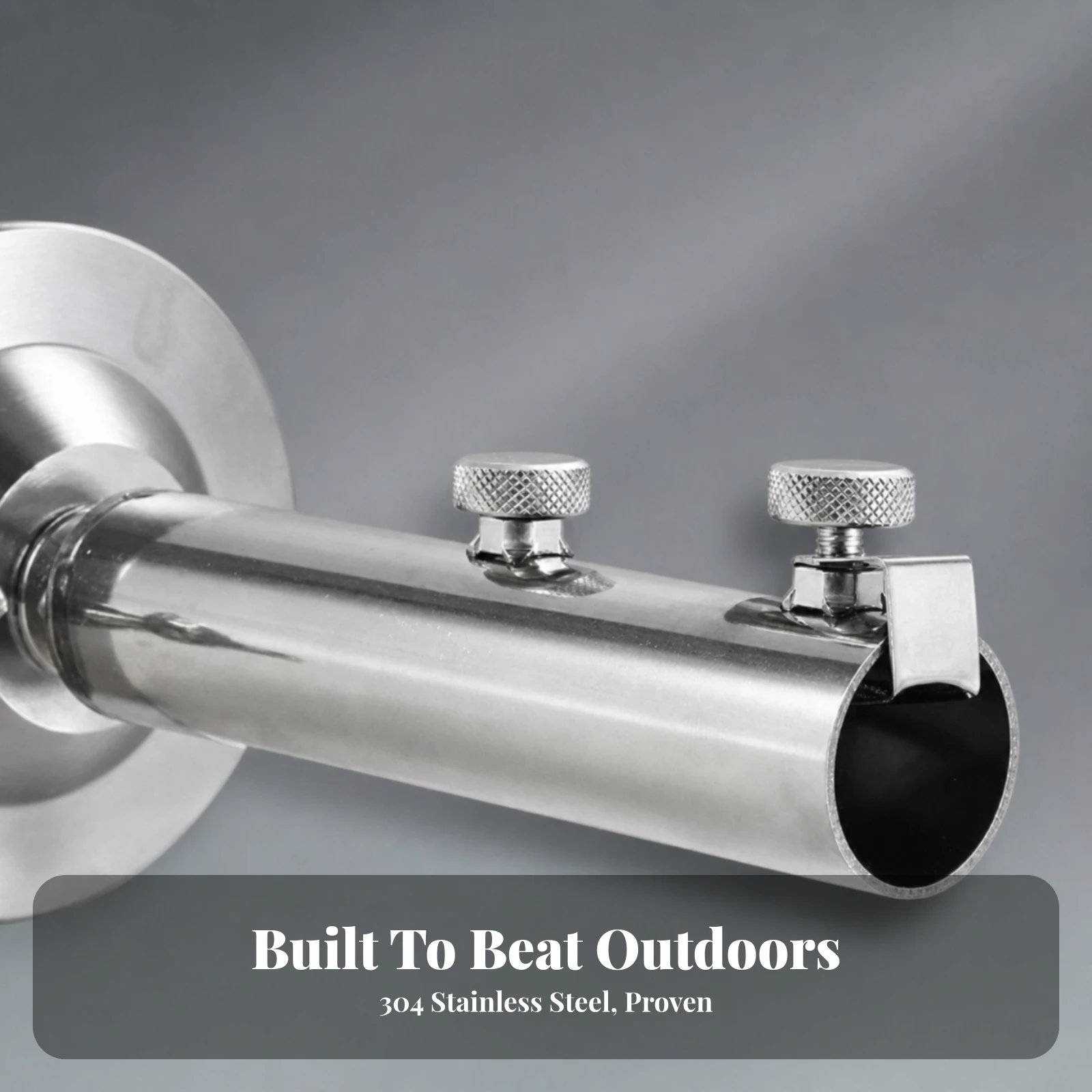 Umbrella Stand with Clamping Feet Stainless Steel Deck Umbrella Holder with Clamp Hardware Easy Installation Corrosion-Resistant