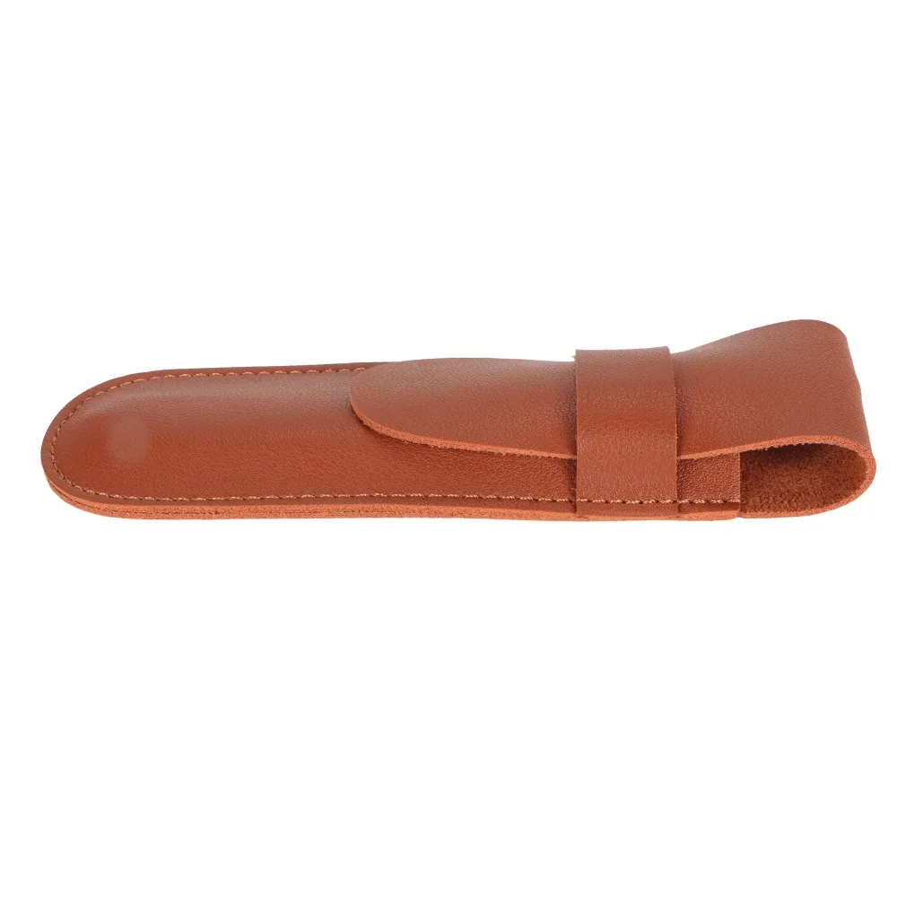 5pcs Salon Use PU Leather Clipper Case Exquisite Durable Storage Bag Flap Cover Brown Trimmer Case Home Use