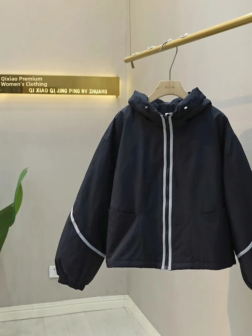 

Loose Fit Hooded Jaet Korean Sle Casual ex Cotton Padded Coat Large Size 300 Pou Autumn Winter New Arrival