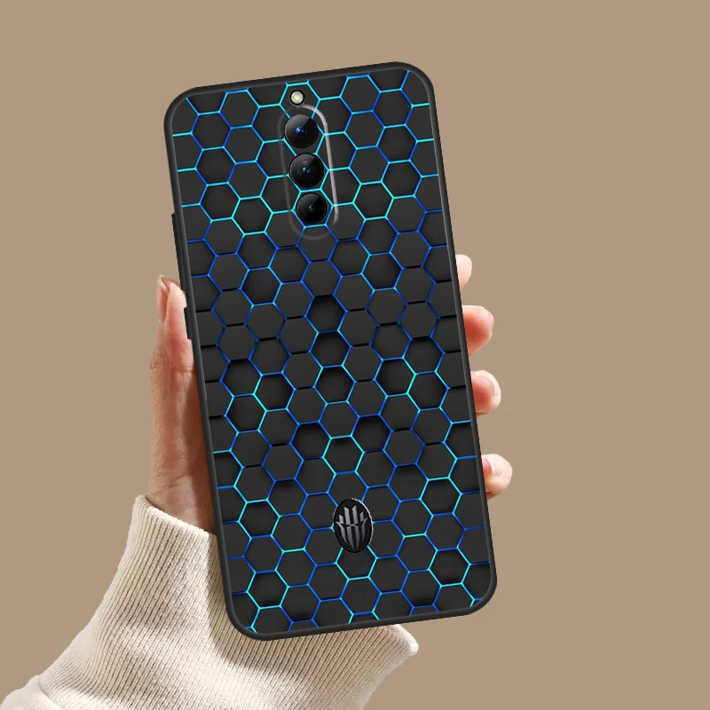 Carbon Fibre Futuristic Neon Case For ZTE Nubia Red Magic 9 Pro Plus RedMagic 8 7 6 Pro 6S 7S 8S Pro 5G 5S 6R Back Cover
