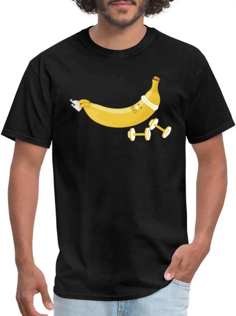 Spreadshirt Funny Fitness Banana Working Out Men's T-Shirt