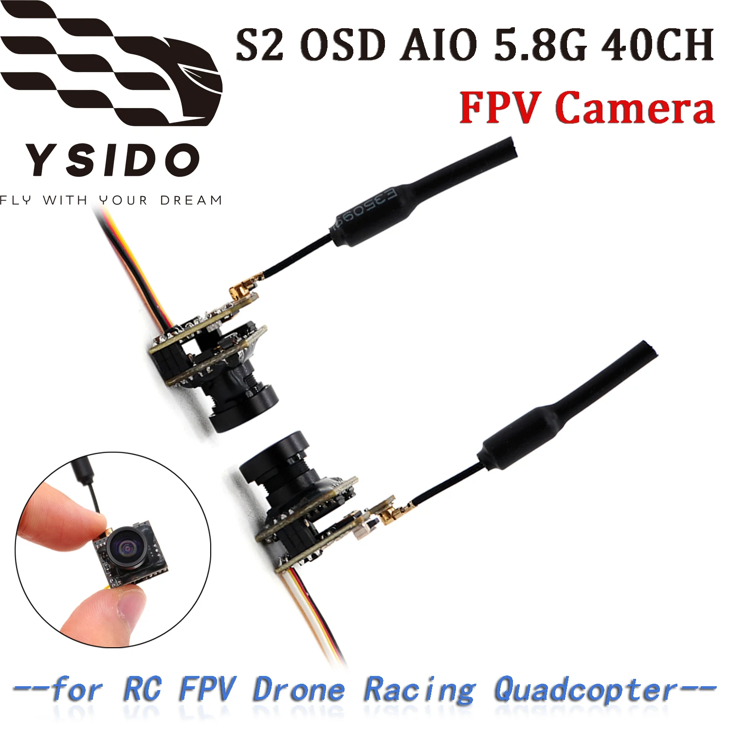 

Мини-камера S2 OSD AIO 5,8G 40CH HD Micro FPV камера 150 ° ФЯТ Горизонтальный 170г ° Диагональ DFOV для модели RC Drone Racing Quadcopter