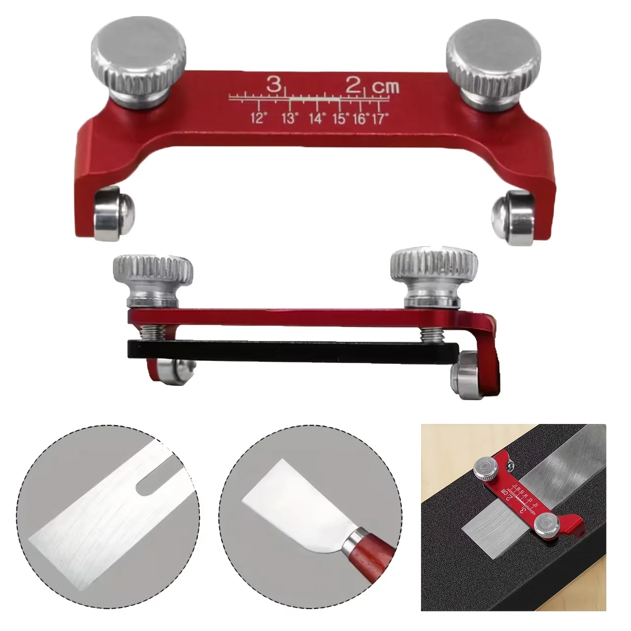 Chisel and File Sharpener with Fixed-Angle Guide for Precision Sharpening, Adjustable Guide，Suitable for red chisels and chisels