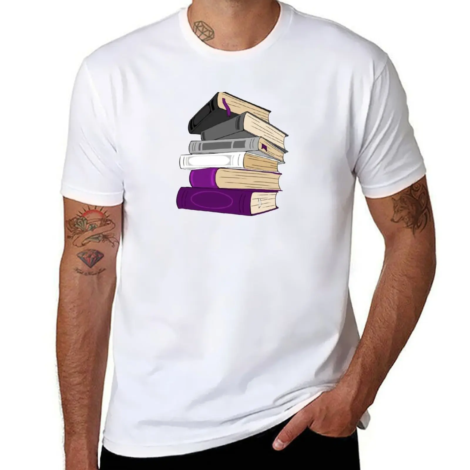 Ace Pride Book Stack T-Shirt t shirt man cotton man t shirt graphic T-Shirt