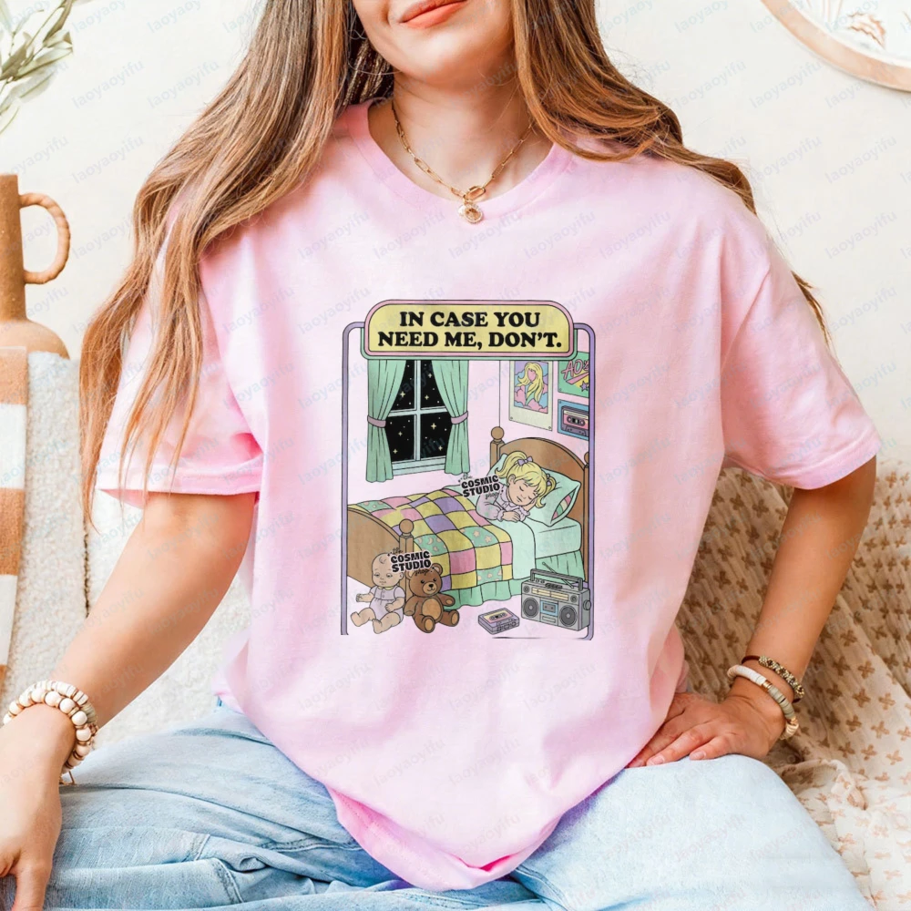 Mental Health Meme Graphic Tshirt for Women Retro Girl Bedroom Introvert Casual Cotton Tops 90s Harajuku Kawaii Trend Ropa Mujer