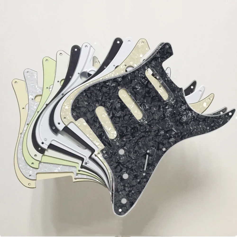 FLEOR 1PC Vintage 8 Holes ST Electric Guitar Pickguard SSS Pick Guard Scratch Plate With Screws Guitar Parts Accessories