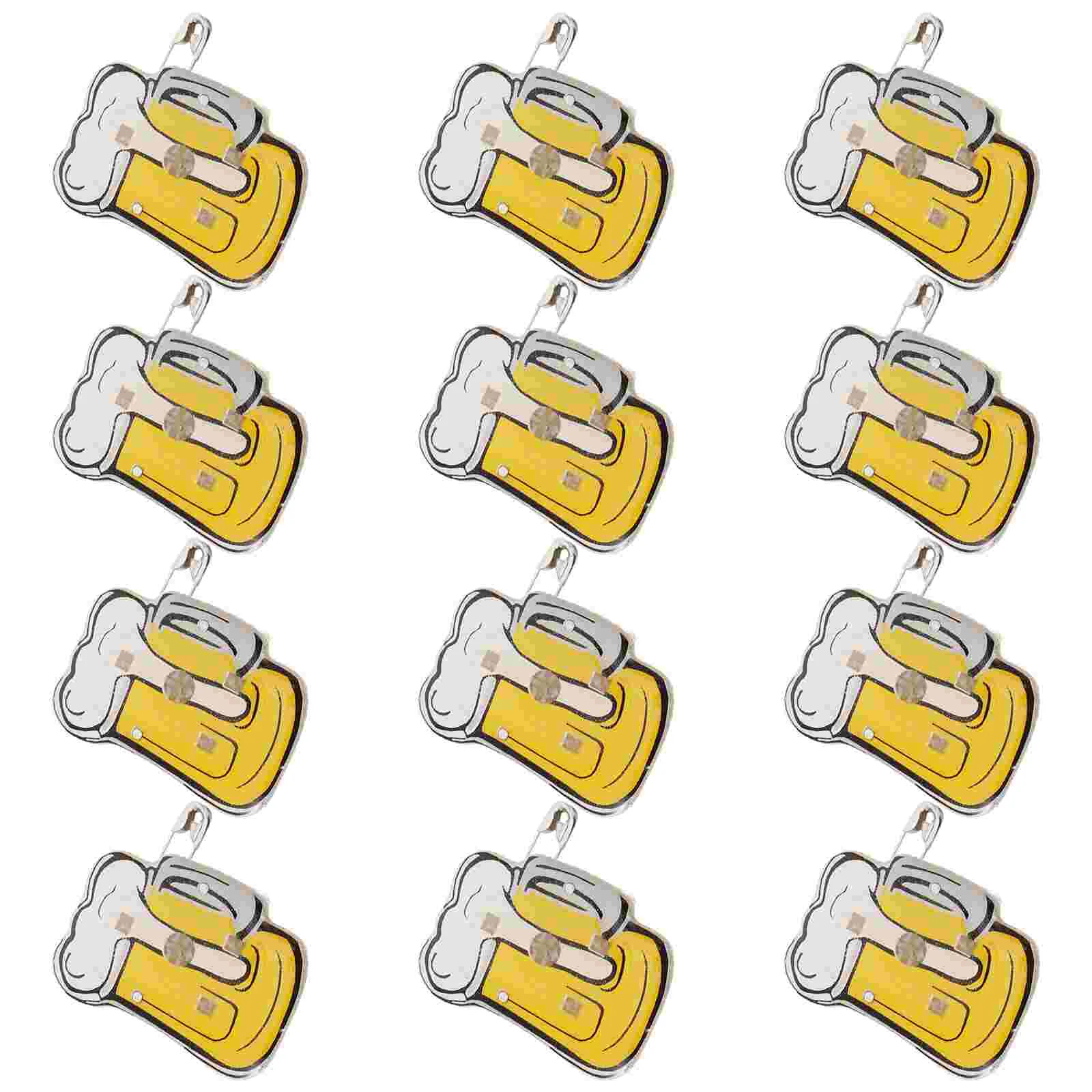 10/25Pcs LED Brooches Pin Cartoon Brooch Jewelry Light Up Party Oktoberfest For DIY Clothing Bags Jackets Hat Badge