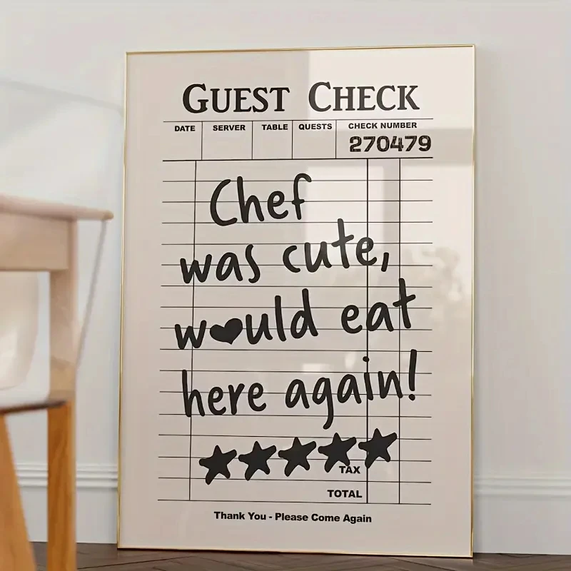 Chef Was Cute Would Eat Here Again Wall Art Prints Canvas Painting Poster Picture For Living Bed Kids Room Home Decor