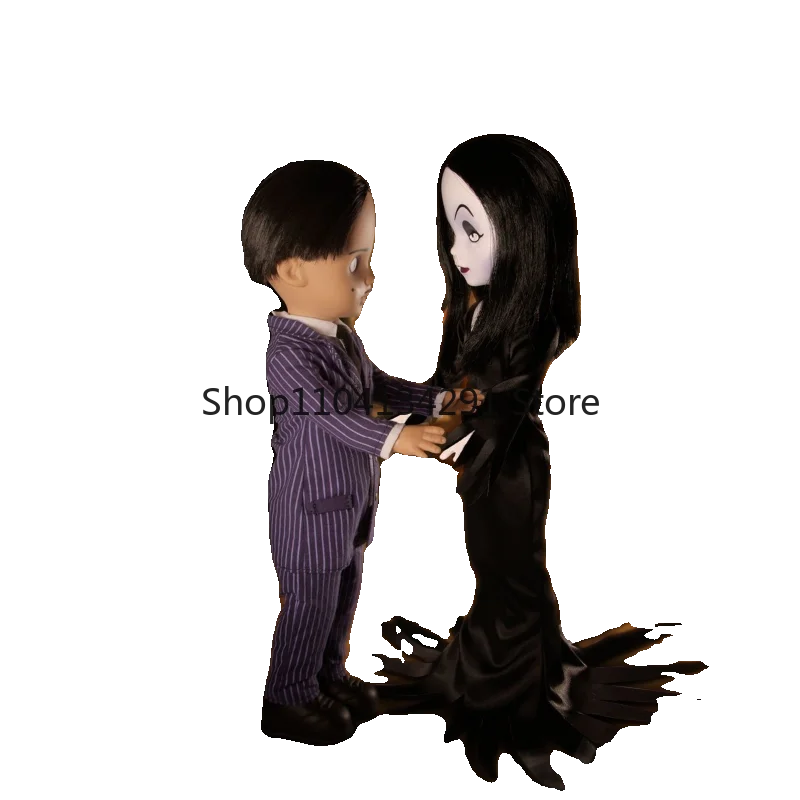 Original MEZCO Antiguo 10 pulgadas LDD Living Dead Doll Series: La Familia Addams - Figuras Mr. y Mrs. Addams, Fester y Moe