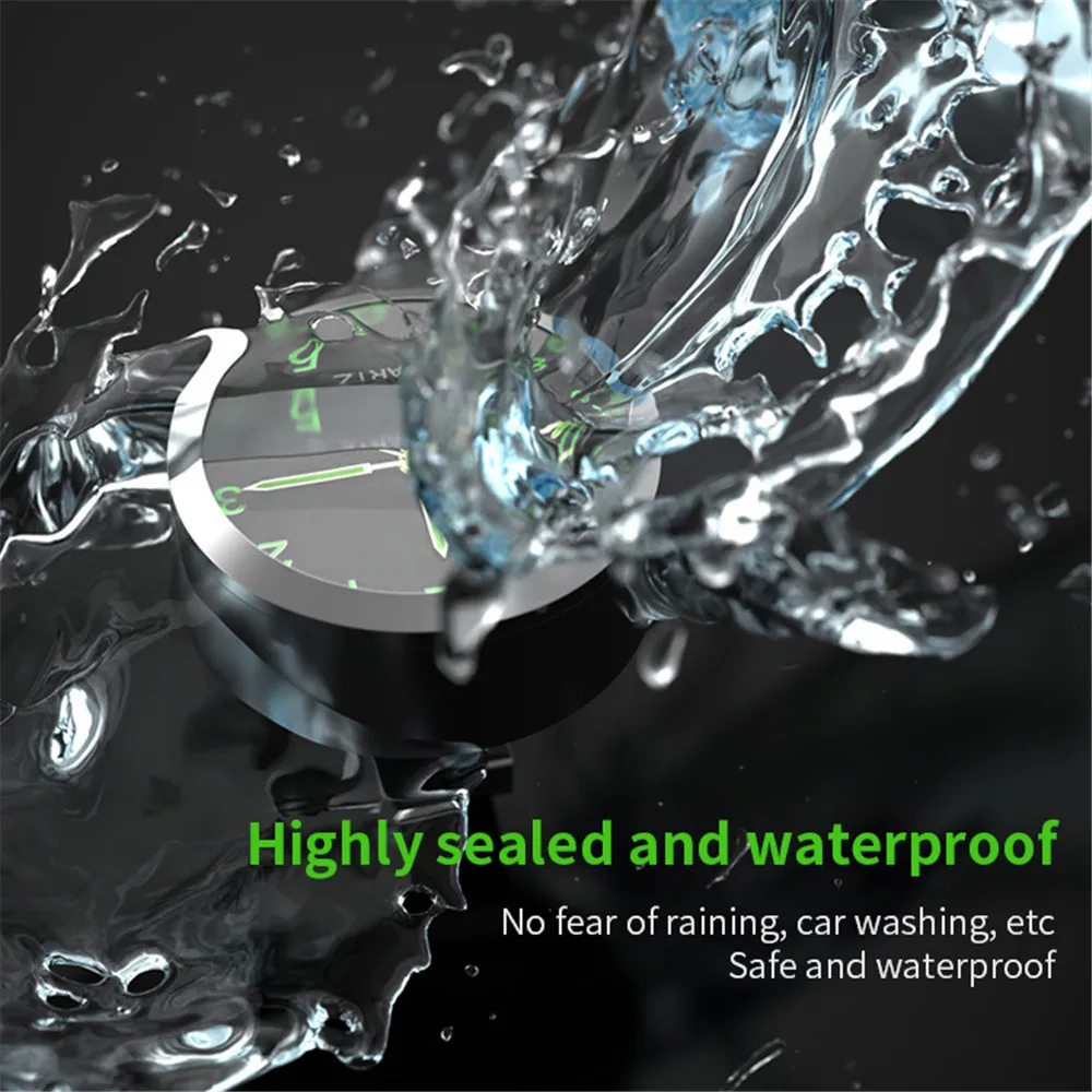 ساعة مقود دراجة نارية عالمية مقاومة للماء مع ضوء رؤية ليلية ، ساعة مثبتة للدراجة النارية والدراجة ، 22-25