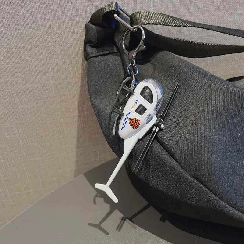 Alloy Model Helicopter Keychain Mini Helicopter Key Chain Personalized Bag Pendant Gift Alloy Airplane Model
