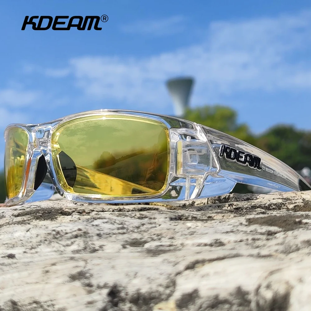 KDEAM Men New Nigh Vision Polarized Photochromic Luxury Sunglasses Classic Retro Square Design Driving Tennis Sports HD UV 선글라스