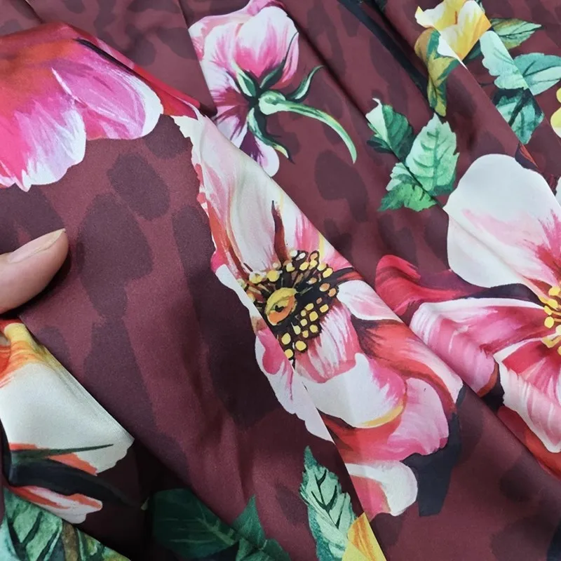 

Yellow and Pink Peony Flower Printed Satin Or Thin Chiffon Fabric For Women's Dress Blouse Handmade DIY Cloth Sewing Material