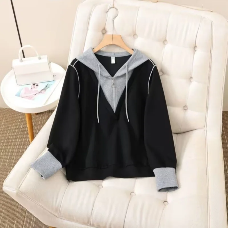 Women's Casual Sportswear Set Long Sleeve Hoodie Pants Cotton Simulation Two-Piece Spring Autumn Wear Comfortable Breathable