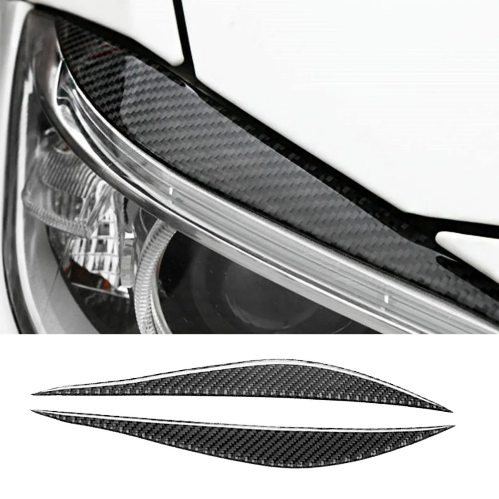 Eyebrow Headlight Eyebrow Eyelid For BMW 3 F36 F30 for 320i 325i 2013-2017 Headlight Black Carbon Fiber Decor Parts