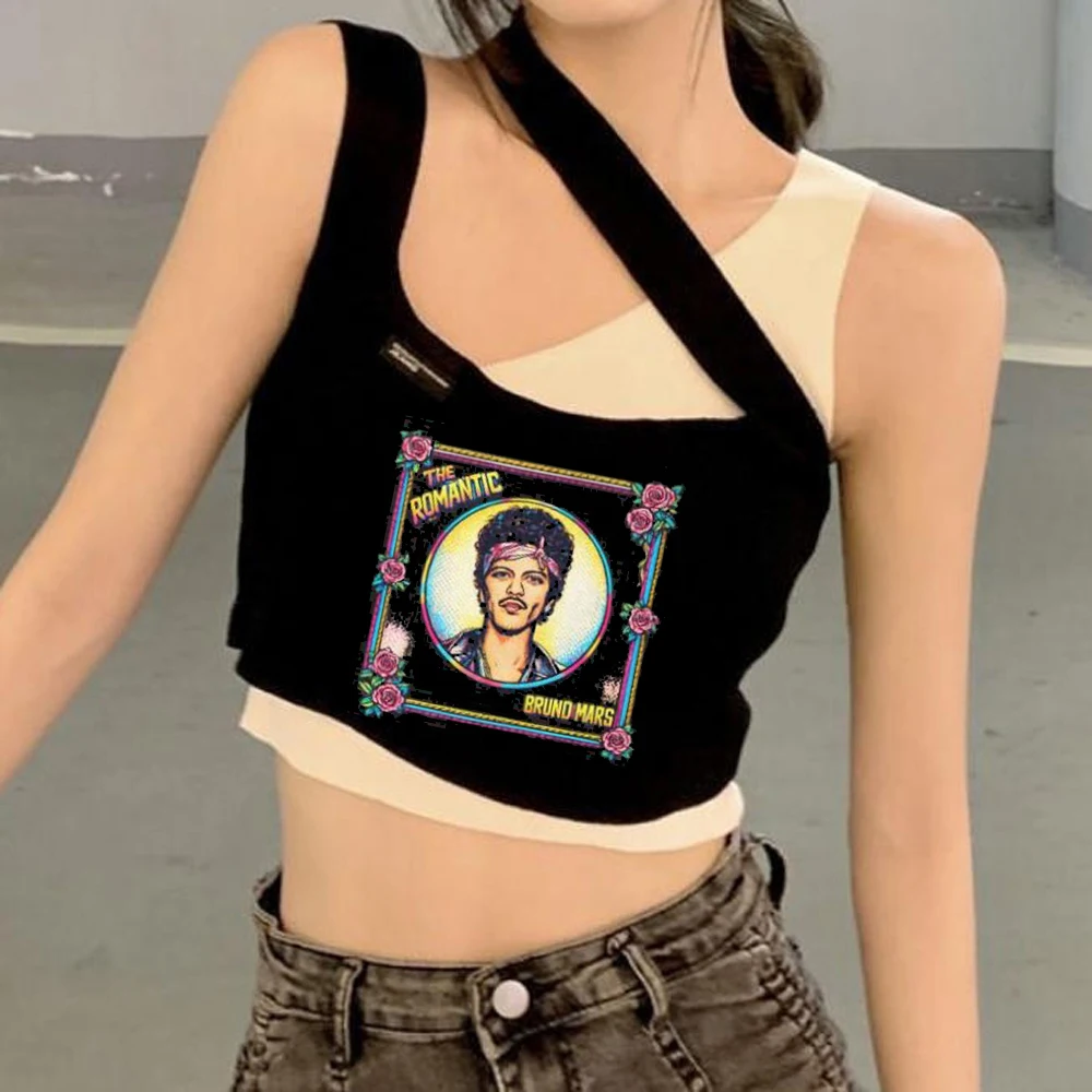 Bruno Mars crop top women gothic kawaii meme cutecore baddie tshirt funny japan 2000s grunge gothic