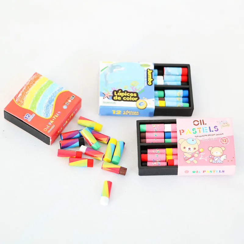 Dollhouse Mini Box Color Crayon 12 Color Miniature Creative Scene Doll Accessories  Miniature Items