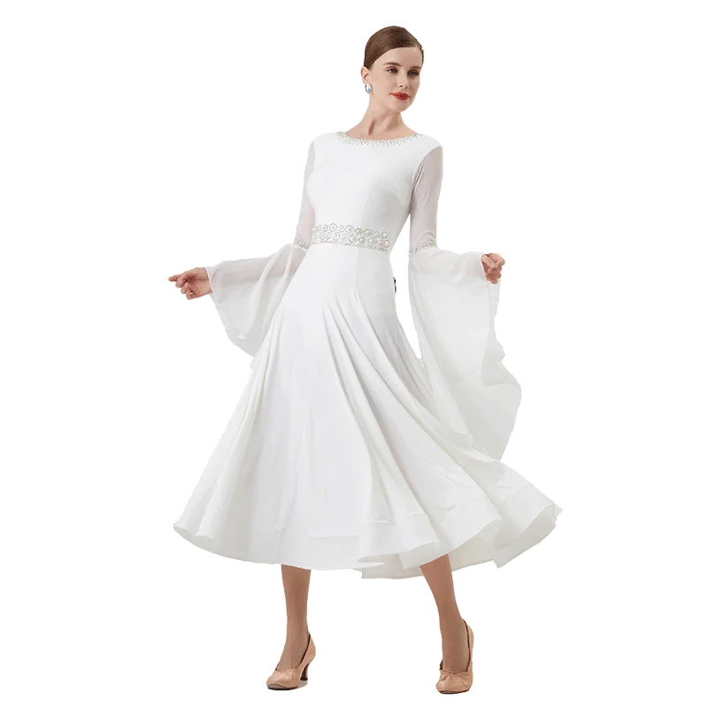 M-22108 New Women Modern Dance Rhinestone Color Diversity Dress Ballroom National Standard Waltz Competition Performance