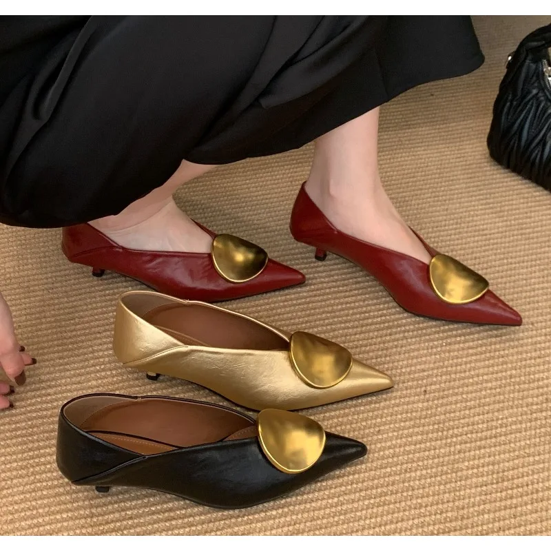 

Luxury Women Heeled Shoes Pointed Toe Low Heels Designer Pumps Sexy Dress Shoes Fashion Woman Pumps Elegant Zapatos Mujer