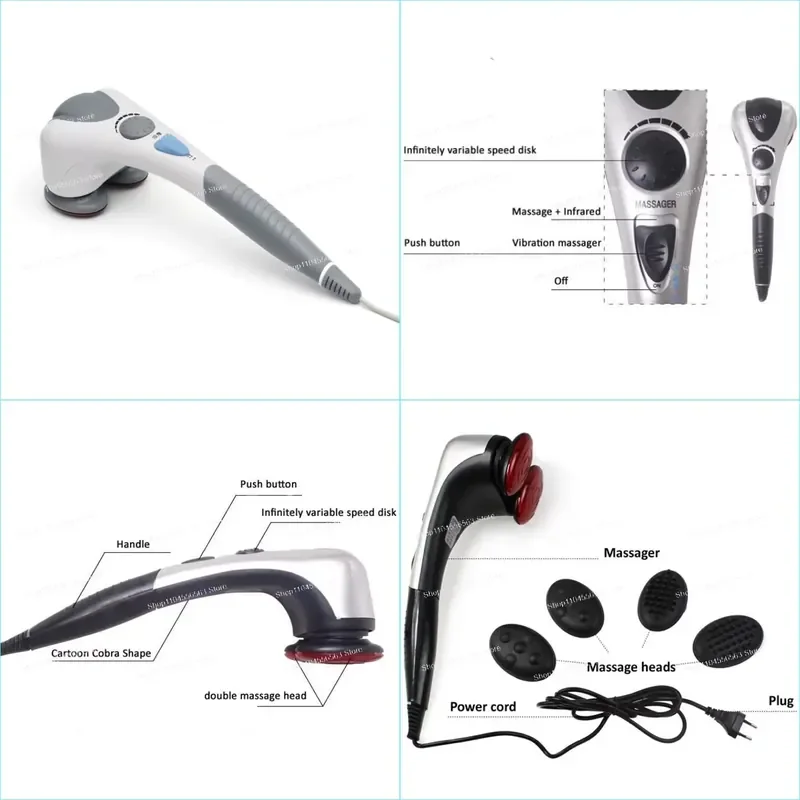 Portable Home Multifunctional Electric Heating Massage Hammer Vibration Hot Compress Neck Back And Arm Health Care Relaxation