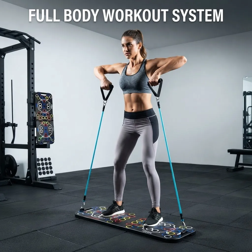 Push Up Board Automatic Counting Collapsible Handle - Portable Workout Gear Chest Exercise Intensity - Home Gym