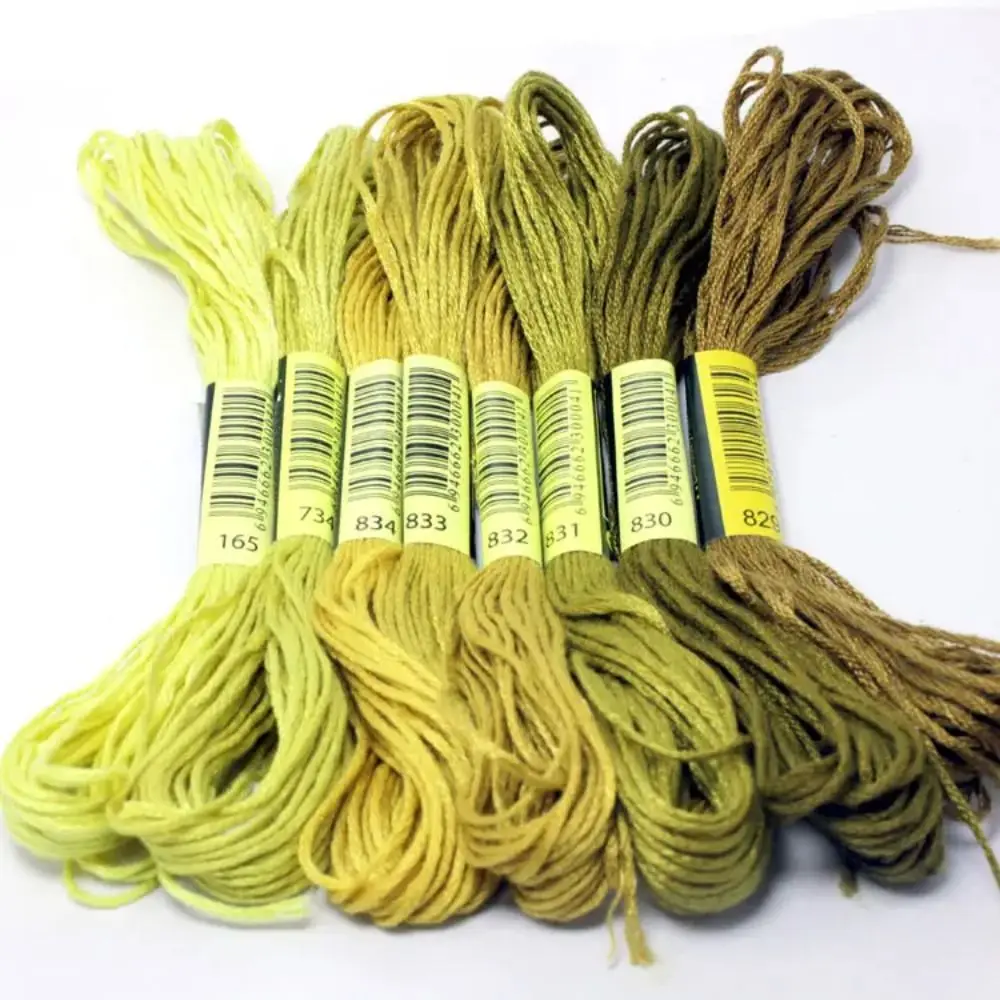 خيوط تطريز قطنية متقاطعة ، أسلوب فريد ، خيوط خياطة خيطية ، حرفة متنوعة ، ألوان متدرجة