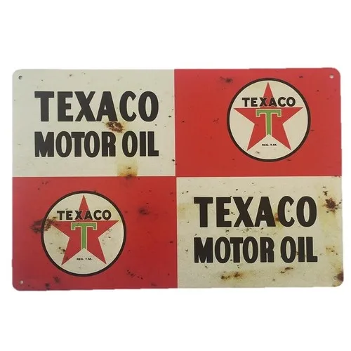 Texaco Motor Oil Tin Sign  - Petrol Shed Garage Man Cave --Tin Sign