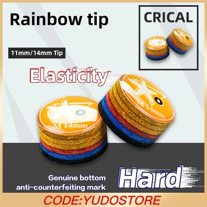 

Типсы для бильярда CRICAL 5 шт./партия, Радужный бильярдный кий для бильярда SX/SS/S/M/MH/H 11 мм/14 мм, 6-слойный, из свиной кожи, аксессуары для бильярда