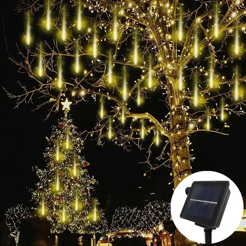 

Solar Garland Lamp 30/50cm Festoon LED Fairy Meteor Shower Light String Summer Christmas Wedding Party Decoration Garden Outdoor