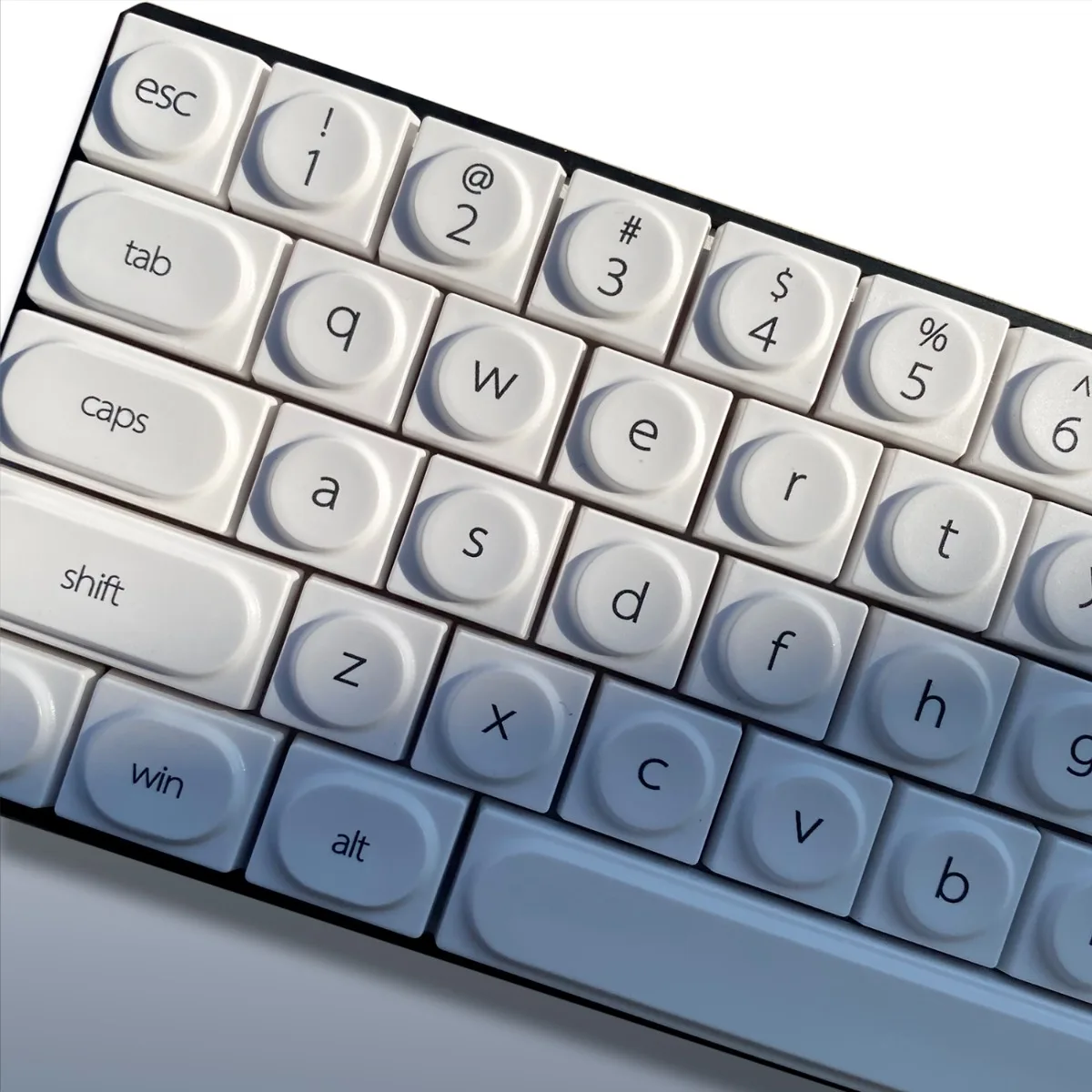 Vintage Retro Round Keycaps PBT Dye Sublimation 61 64 68 75 87 Key cap Set Compact Minimalist Mechanical Keyboard