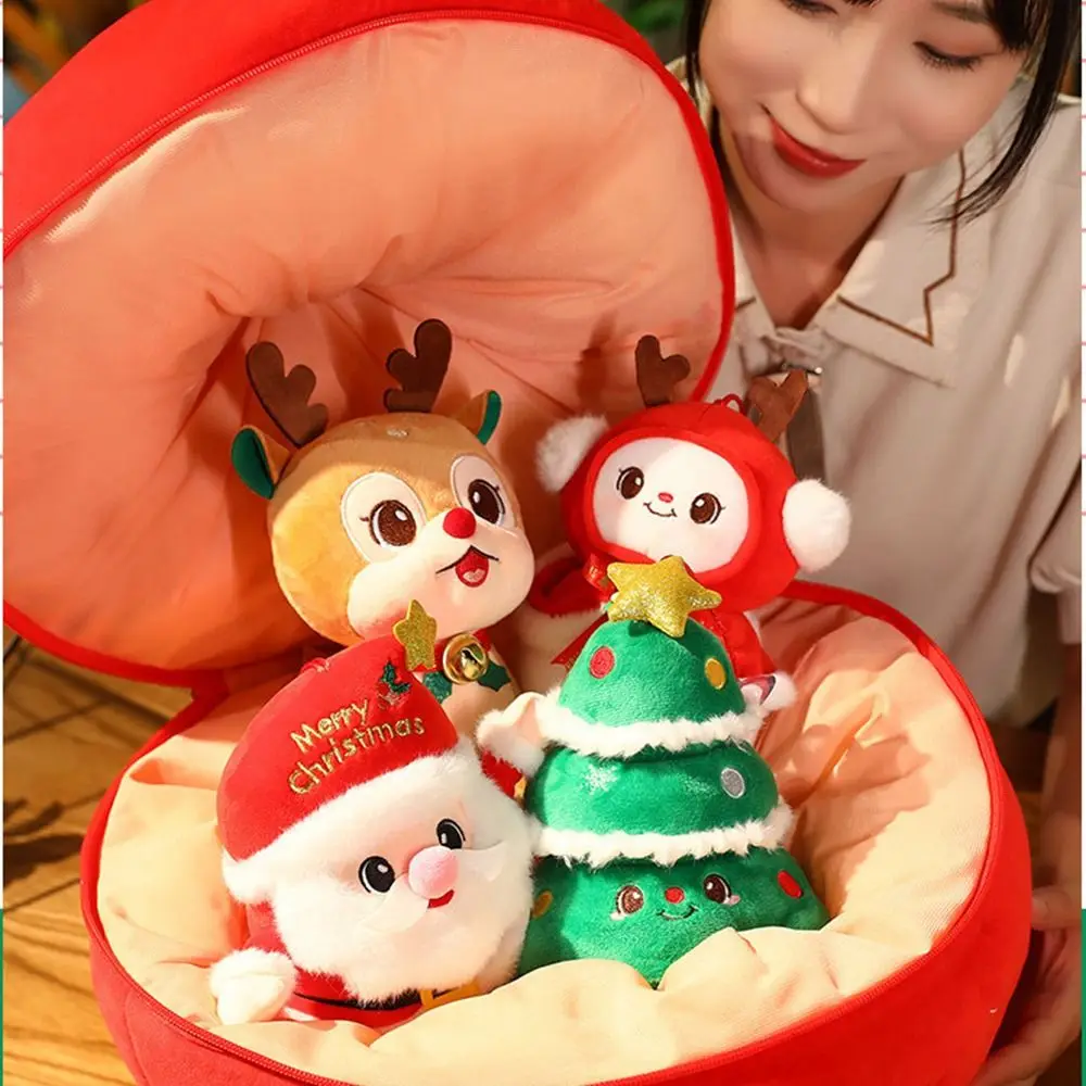 かわいいサンタクロースのぬいぐるみ,雪だるま,エルク,おばあちゃん,トナカイ,クリスマス枕,ぬいぐるみ,3Dギフト