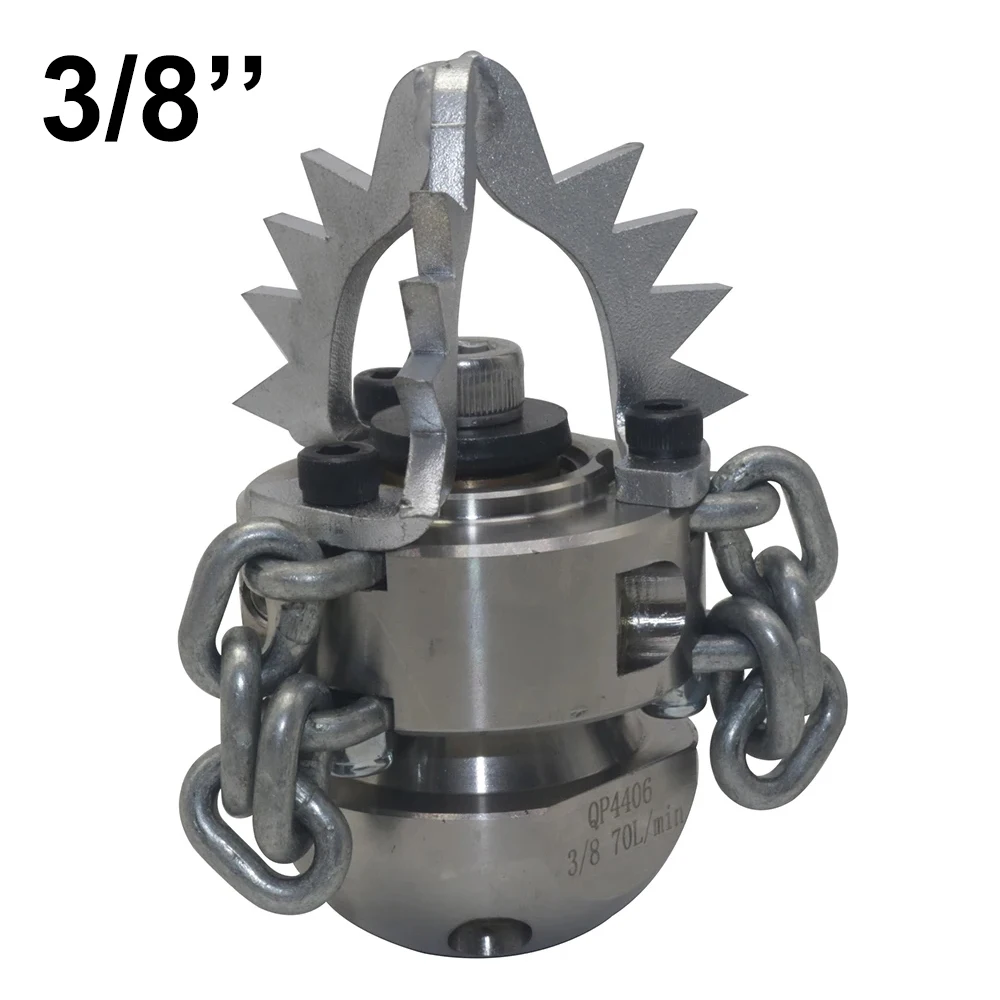 

3/8 1/2 M22 40 л/мин 70 л/мин Трубопроводная дноуглубительная канализационная дноуглубительная машина высокого давления, вращающаяся насадка с цепью