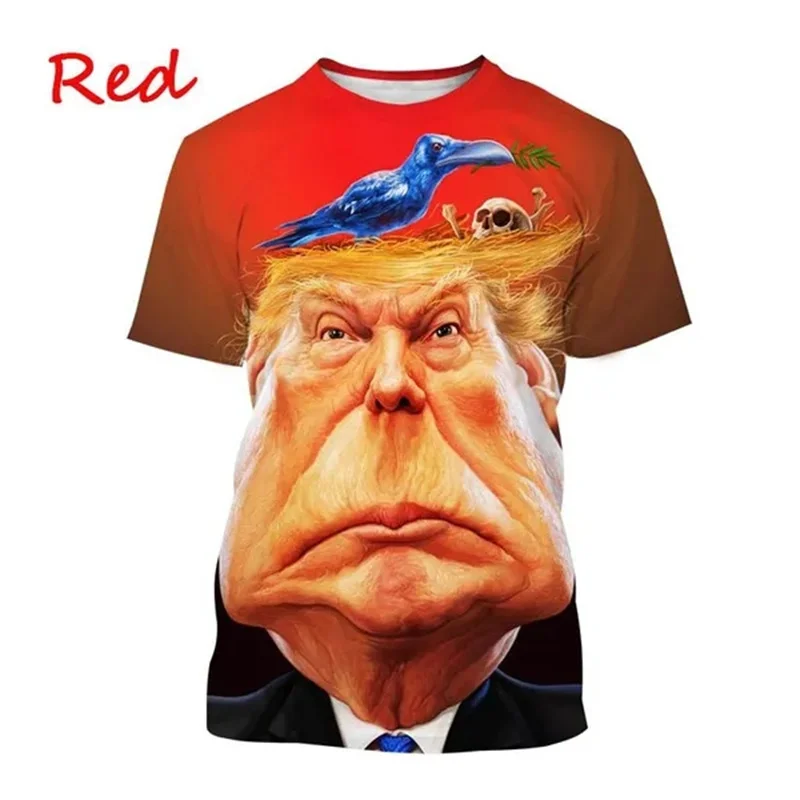 New Hot Selling Donald Trump Funny 3D Print T-Shirt Trump Humor Funny Casual Crew Neck Short Sleeve TopS Men's Women's Clothes