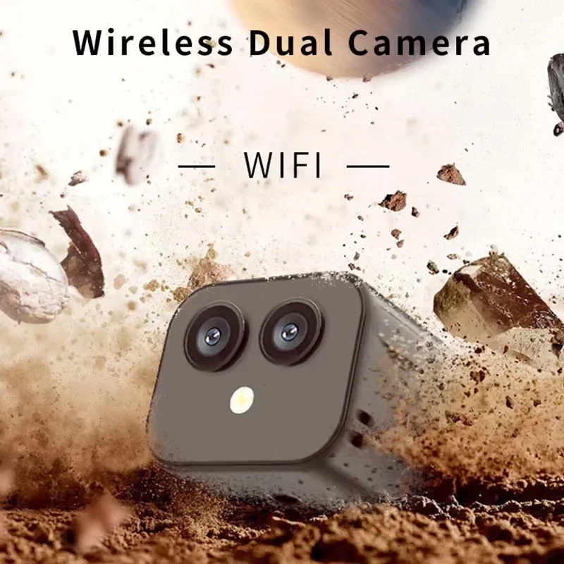 Mini Wireless WiFi Dual Camera D3 Mobile Phone Wireless Network Camera Remote Two-way Intercom Monitoring Camcorder HD 4K