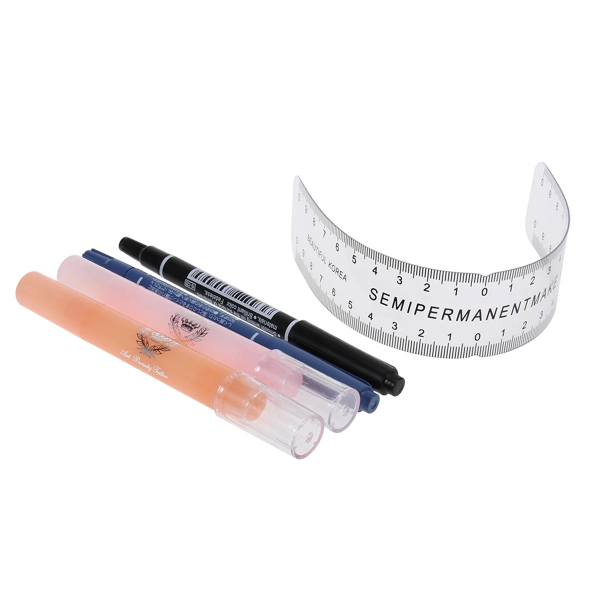 

Eyebrow Microblading Kit Metal Ruler Template Waterproof Eyebrow Pen Perfect Shaping Tools Disposable Stencil Set For