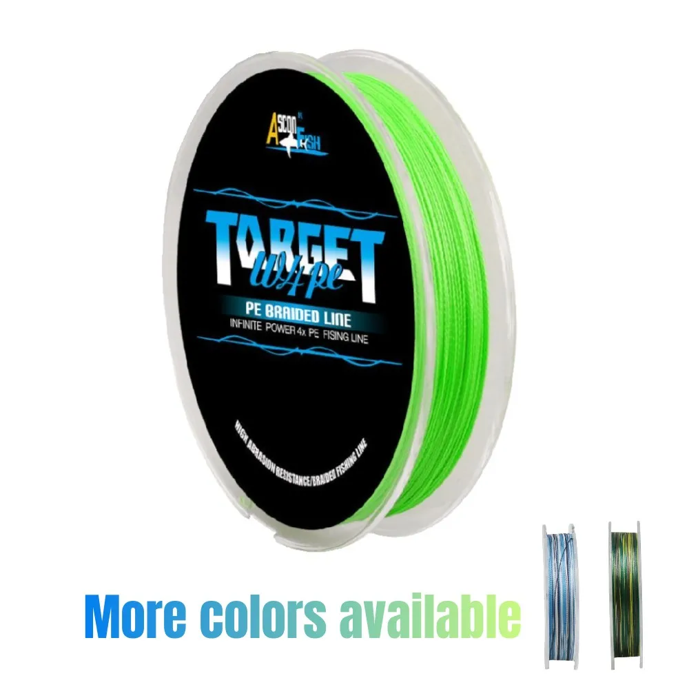 Fishing Line Braided 4 Strands 100M 300M Super PE Light Green 2-100LBS Test 0.06 0.08 0.1 0.55mm Strong Line Roll