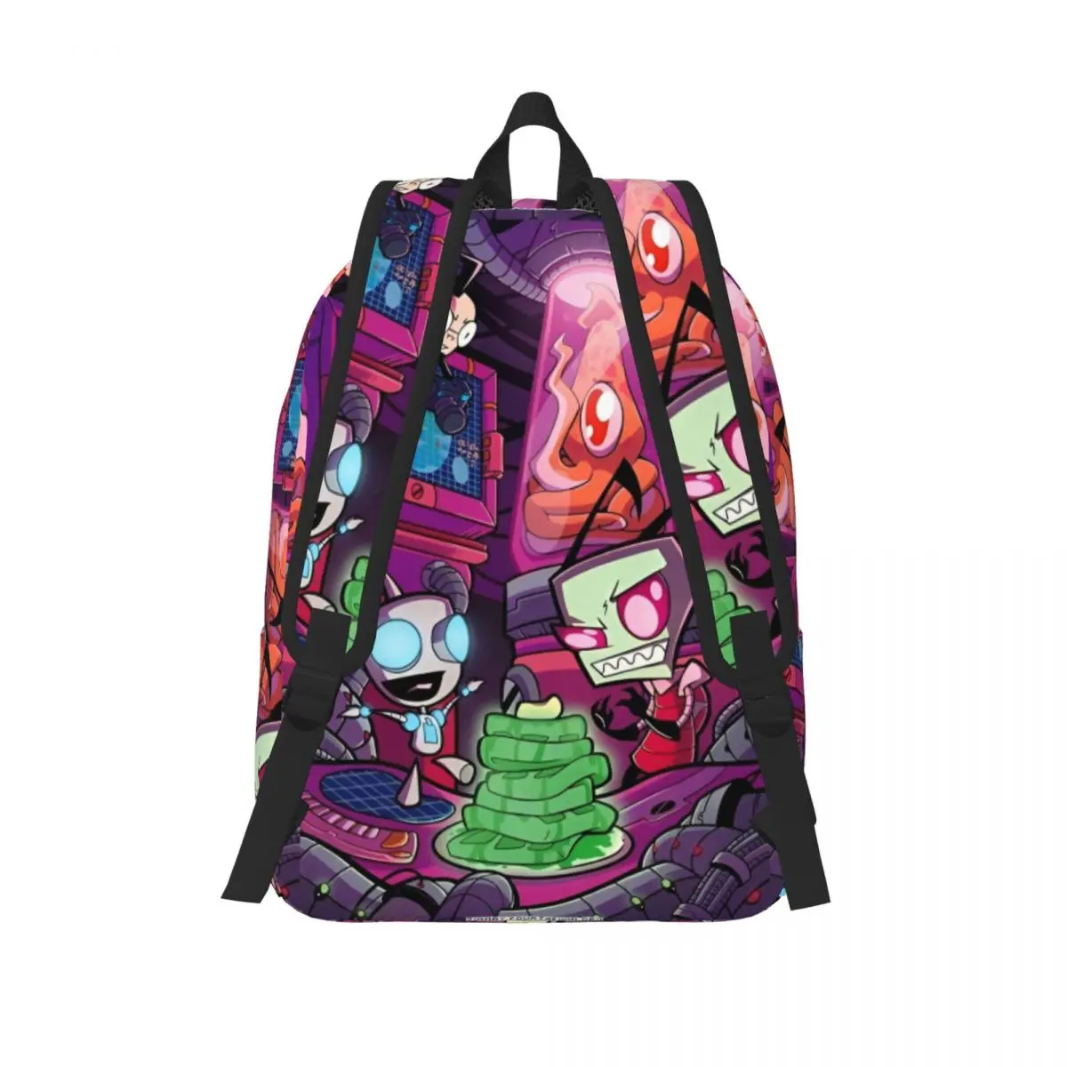 カスタム I-Invaders Z-Zims 面白いキャラクターアニメバックパックトレッキングバックパック少年少女カスタムパターンスクールバッグかわいいリュックサック