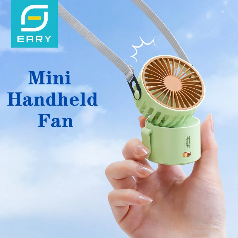 Eary Mini Handheld Fan With 1000mAh Battery 3 Speed Wind Strong Airflow Portable Personal Fan Outdoor Small Cute Air Cooling Fan