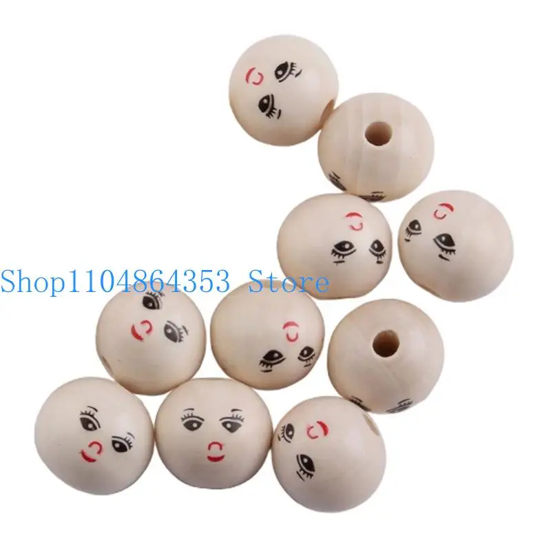 652F Pack of 10 Smiling Beads Creative DIY Crafts Accessories Material