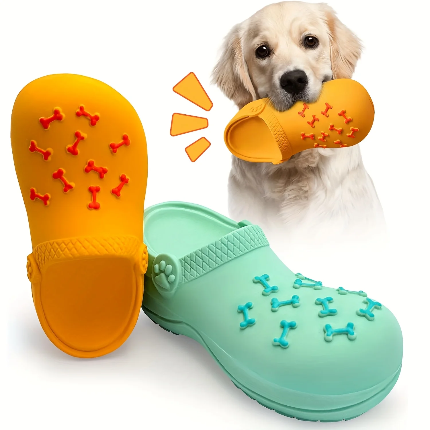 Juguete interactivo para perros chirriantes, para masticadores agresivos, zapatillas de goma duraderas, juguete para masticar con diseño "I Love You", 1 ud.