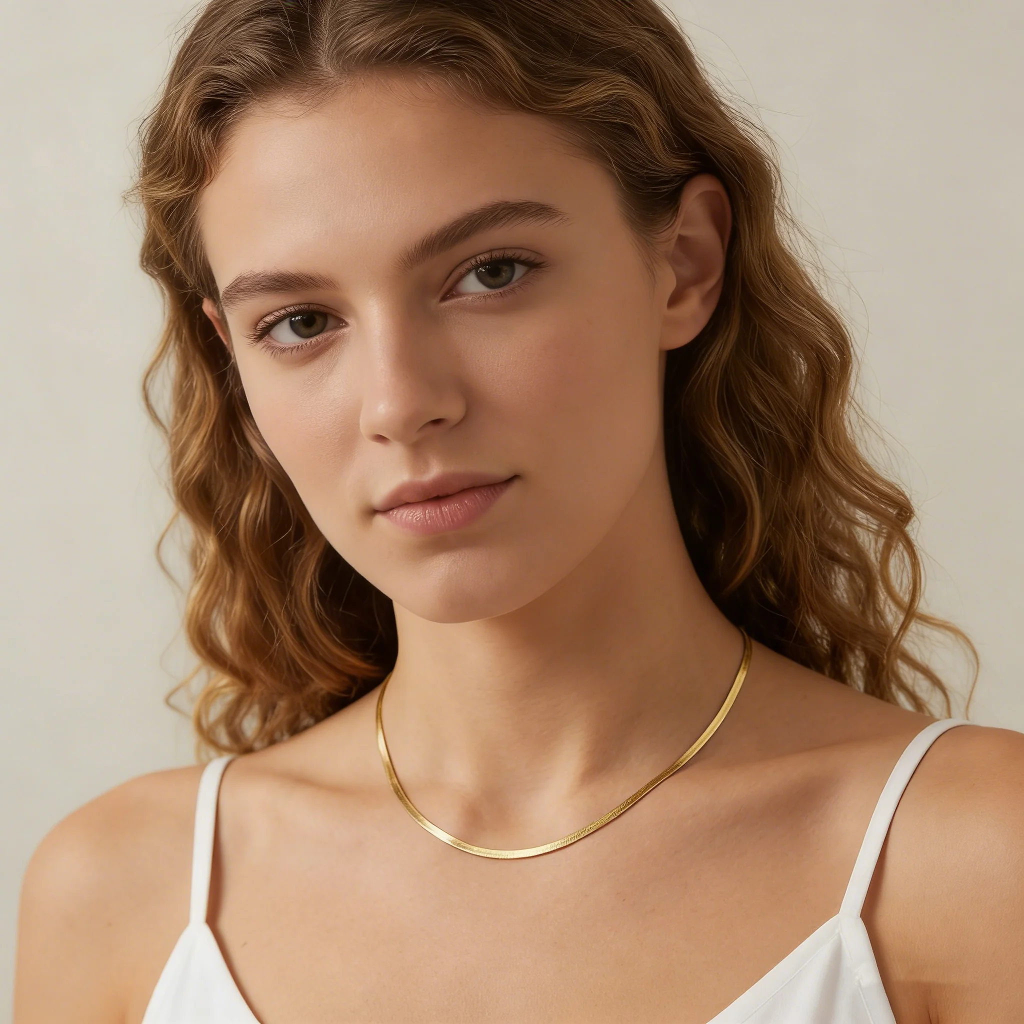 Einfache Edelstahl Flache Schlangenkette Halskette für Damen Mode Punk Klingenketten-Halskette Schmuck Accessoires Party Geschenk – Detail 4