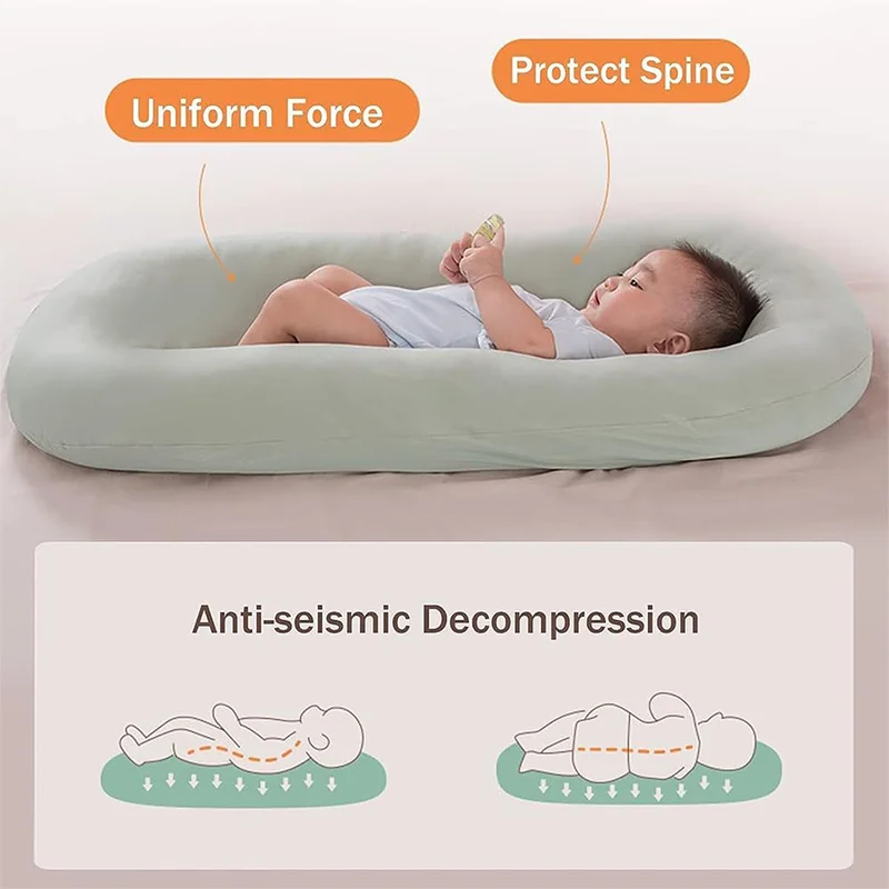 Baby Lounger Soft Organic Cotton Ergonomically Designed Breathable Organic Cotton Nest for Comforting Infant Rest