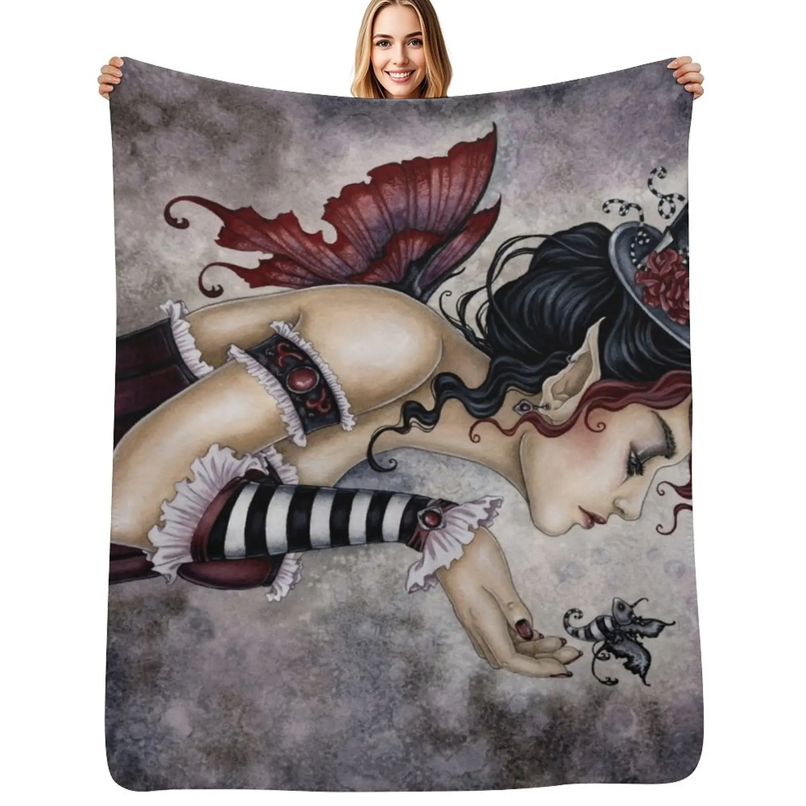 Manta Fae Risque, manta acogedora para tomar siesta, regalo para mamá y papá