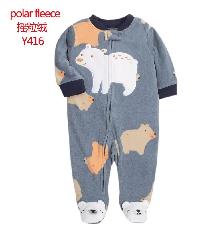 9M Baby Fleece Pajamas Girls Warm Romper Warm Winter Underwear One Piece Coveralls Boys Outfits Infants Clothes Bebe