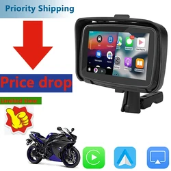 New 5 Inch Portable GPS Navigation Motorcycle Waterproof Carplay Display Motorcycle Wireless Android Auto IPX7 GPS Screen Apple