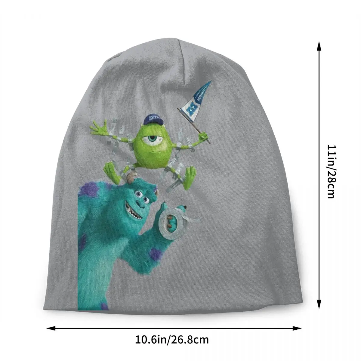 Custom Monsters University Skullies Beanies Caps Unisex Winter Warm Knitted Hat  Street Adult Movie Bonnet Hats Outdoor Ski Cap